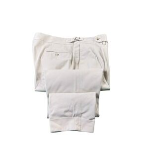 Suit Supply Oat Tessuti Di Sandrio Cotton Men's Side Tab Trouser 38x27